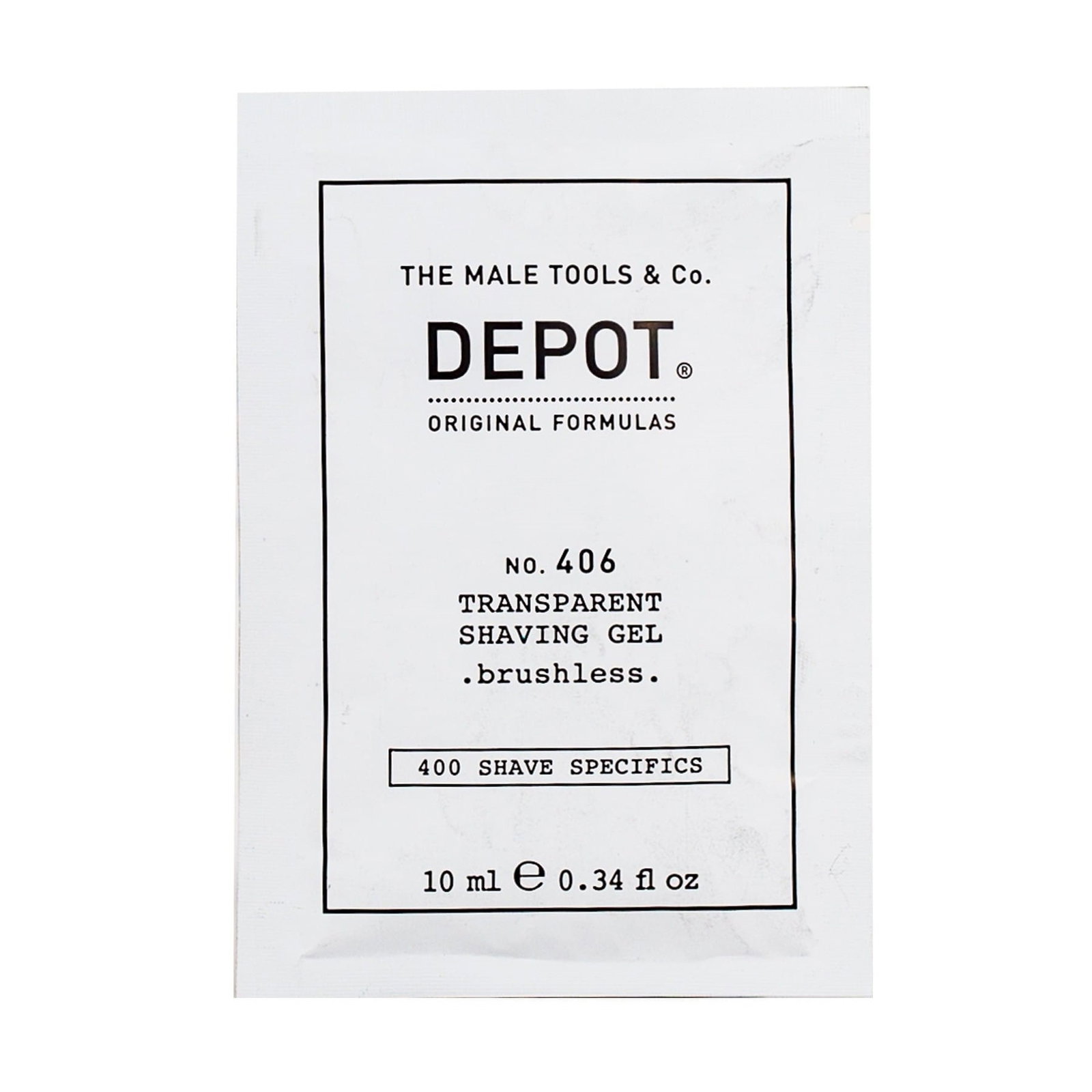 depot, 400 shave specifics no. 406, menthol, softening & refreshing, shaving gel, 10 ml depot, 400 shave specifics no. 406, menthol, softening & refreshing, shaving gel, 10 ml