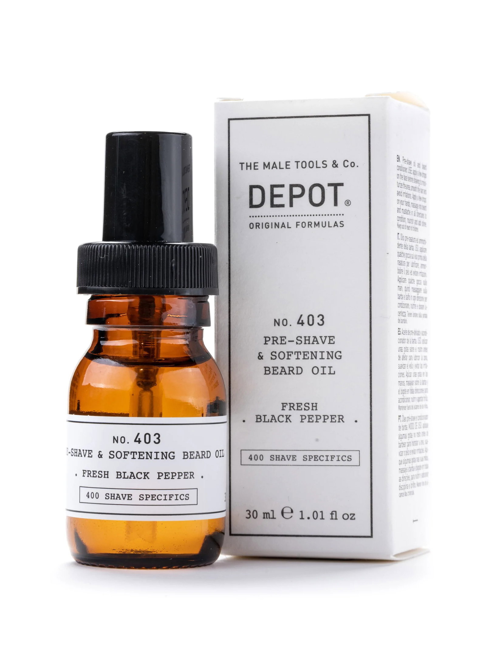 depot, 400 shave specifics no. 403, fresh black pepper, softening, pre shaving oil, 30 ml depot, 400 shave specifics no. 403, fresh black pepper, softening, pre shaving oil, 30 ml