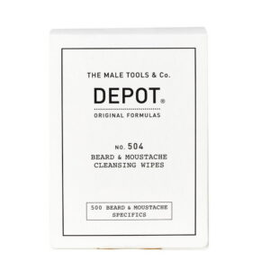 set, depot, 500 beard & mustache specifics no. 504, beard & moustache cleansing wipes, 12 pcs