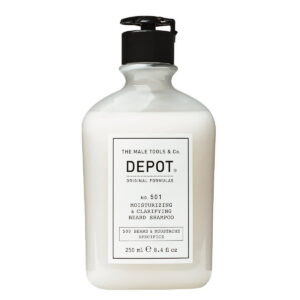 depot, 500 beard & mustache specifics no. 501, pro vitamin b5, beard shampoo, moisturizing & clarifying, 250 ml