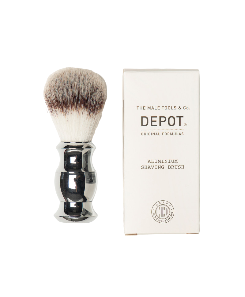 depot, accessories no. 732, aluminium, face shaving brush, silver depot, accessories no. 732, aluminium, face shaving brush, silver