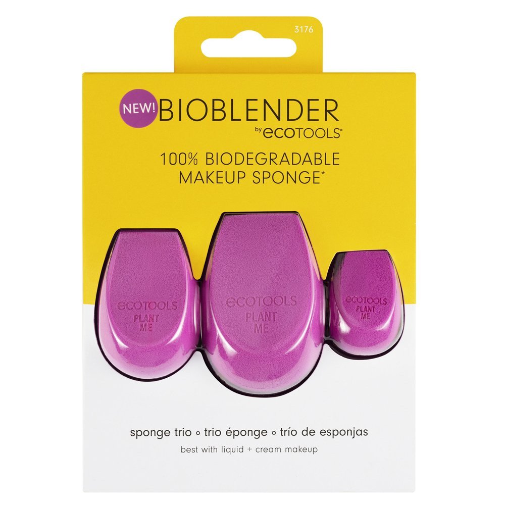 set trio, ecotools, bioblender, makeup sponge, purple, 3 pcs set trio, ecotools, bioblender, makeup sponge, purple, 3 pcs