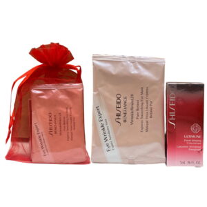 eye2eye set shiseido: ultimune power infusing, energising, serum, for face, 5 ml + benefiance wrinkleresist24, retinol, smoothing, under eye mask patch, 2 pcs