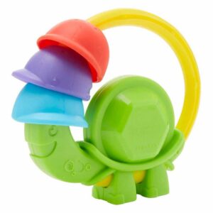 fisher price, turtle clacker, rattles with teething toy 2 in 1 , unisex, 3+ months