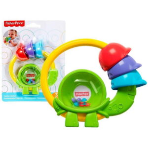 fisher price, turtle clacker, rattles with teething toy 2 in 1 , unisex, 3+ months