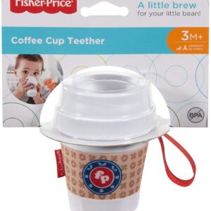 fisher price, coffee cup, rattles with teething toy 2 in 1 , unisex, 3+ months