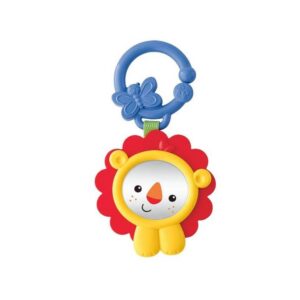fisher price, lion, play mirror with hands on activities, teething toy, unisex, 3+ months