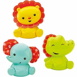 fisher price, roly polly friends, lion,elephant,crocodile, rattle toy sets, 3+ months