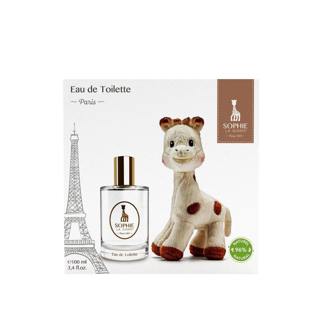 gift box set sophie la girafe: sophie la girafe, giraffe, collectible plush toy, 0+ months + paris, eau de toilette, for boys, 100 ml gift box set sophie la girafe: sophie la girafe, giraffe, collectible plush toy, 0+ months + paris, eau de toilette, for boys, 100 ml