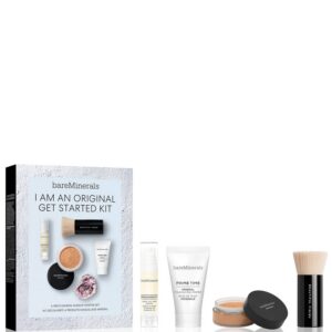 i am an original set bareminerals: prime time, vitamin e, smooth wear, foundation primer, golden tan, 15 ml + + mineral veil, matte finish, loose setting powder, golden tan, 2 g + bareminerals, setting, powder brush