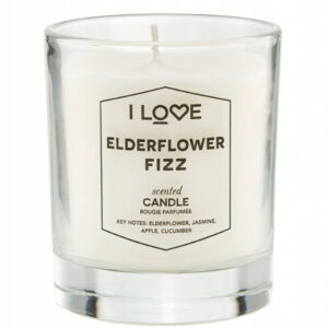i love, elderflower fizz, raspberry, scented candle, 160 g