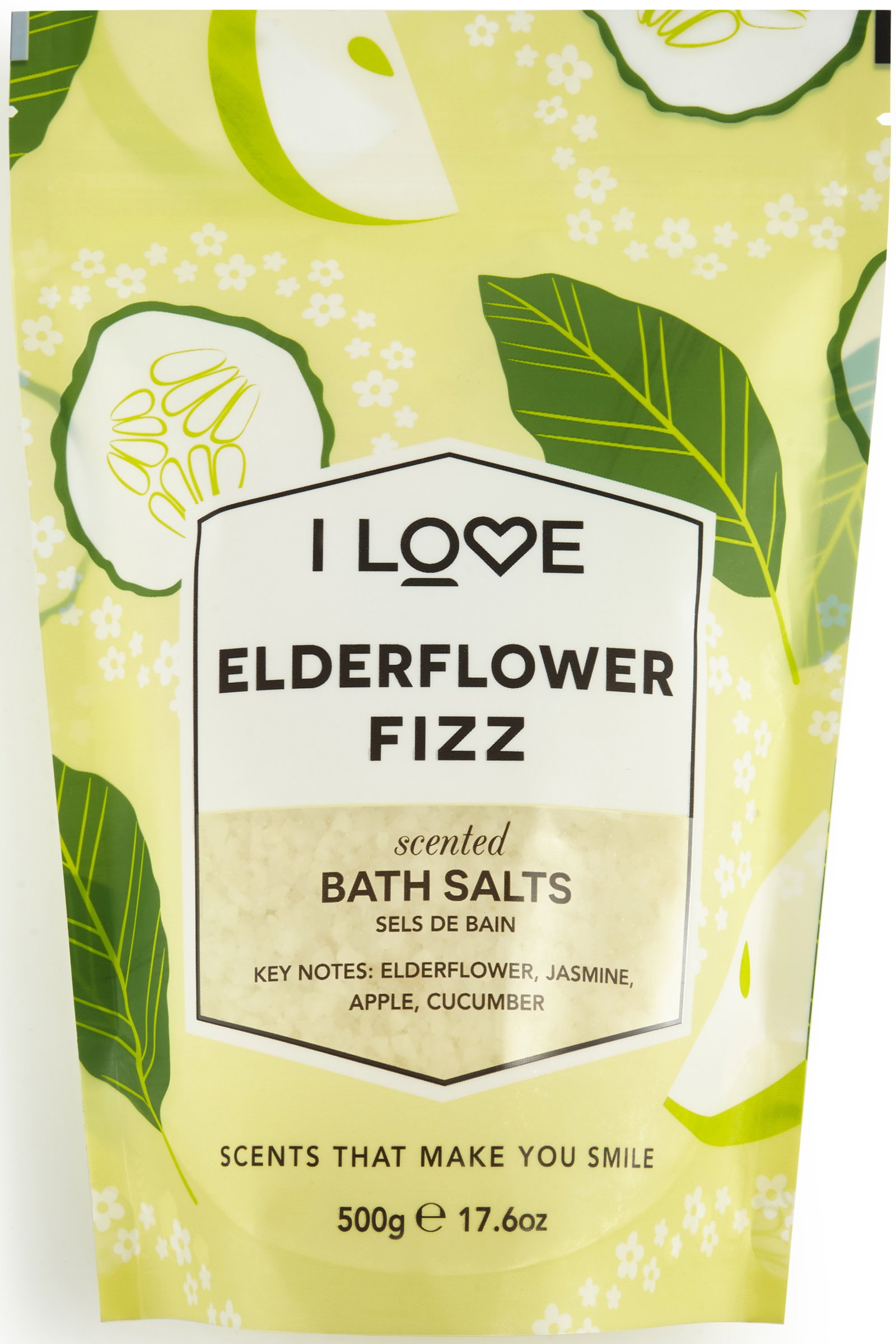 i love, signature collection, elderflower fizz, bath salt, 500 g i love, signature collection, elderflower fizz, bath salt, 500 g