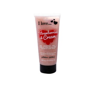 i love, strawberries & cream, exfoliating, shower gel, 200 ml