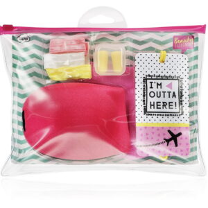 inflight essential kit set beauty junky: beauty junky, hair elastic, 3 pcs + beauty junky, foam earplugs + beauty junky, luggage tag, metal keyring + beauty junky, textile socks, for women + beauty junky, sleep mask, universal