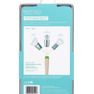 interchangeables set ecotools: interchangeables, foundation brush + interchangeables, blending, blush brush + interchangeables, angled cut, blush brush
