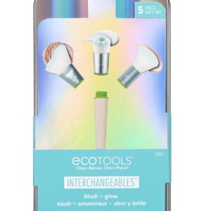 interchangeables set ecotools: interchangeables, foundation brush + interchangeables, blending, blush brush + interchangeables, angled cut, blush brush