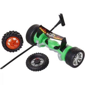 jakks pacific, 4 tyres + turbo launcher, jakks pacific, fly wheels, green, for boys, 8+ years