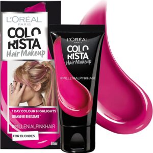 l'oreal paris, colorista hair makeup, semi permanent hair dye, #millenialpink, 30 ml