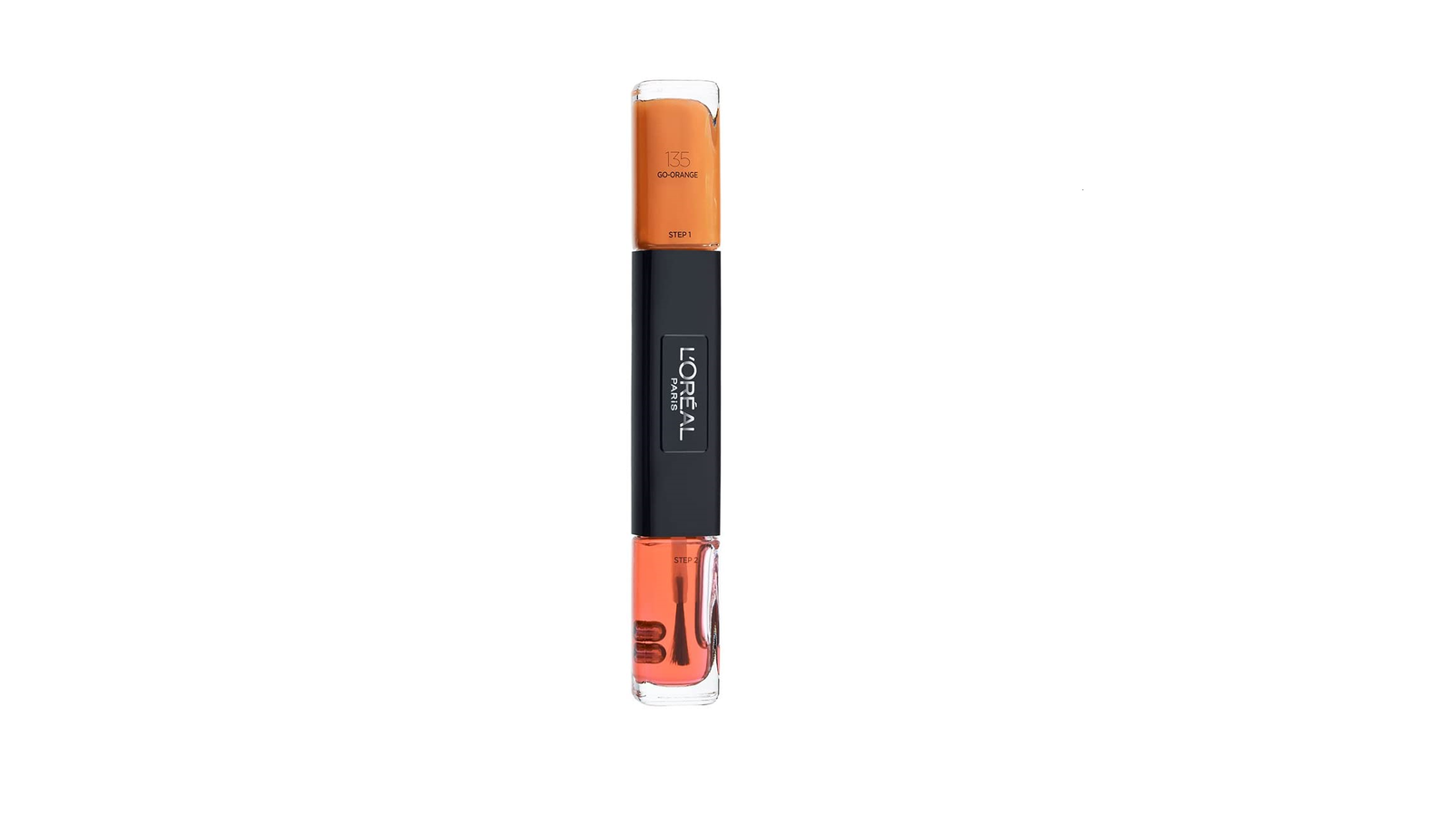 l'oreal paris, infallible, gel effect, nail polish 2 in 1, 135, go orange, 2 x, 5 ml l'oreal paris, infallible, gel effect, nail polish 2 in 1, 135, go orange, 2 x, 5 ml