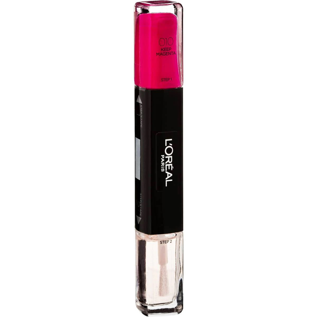 l'oreal paris, infallible, nail polish 2 in 1, 010, keep magenta, 2 x, 5 ml l'oreal paris, infallible, nail polish 2 in 1, 010, keep magenta, 2 x, 5 ml