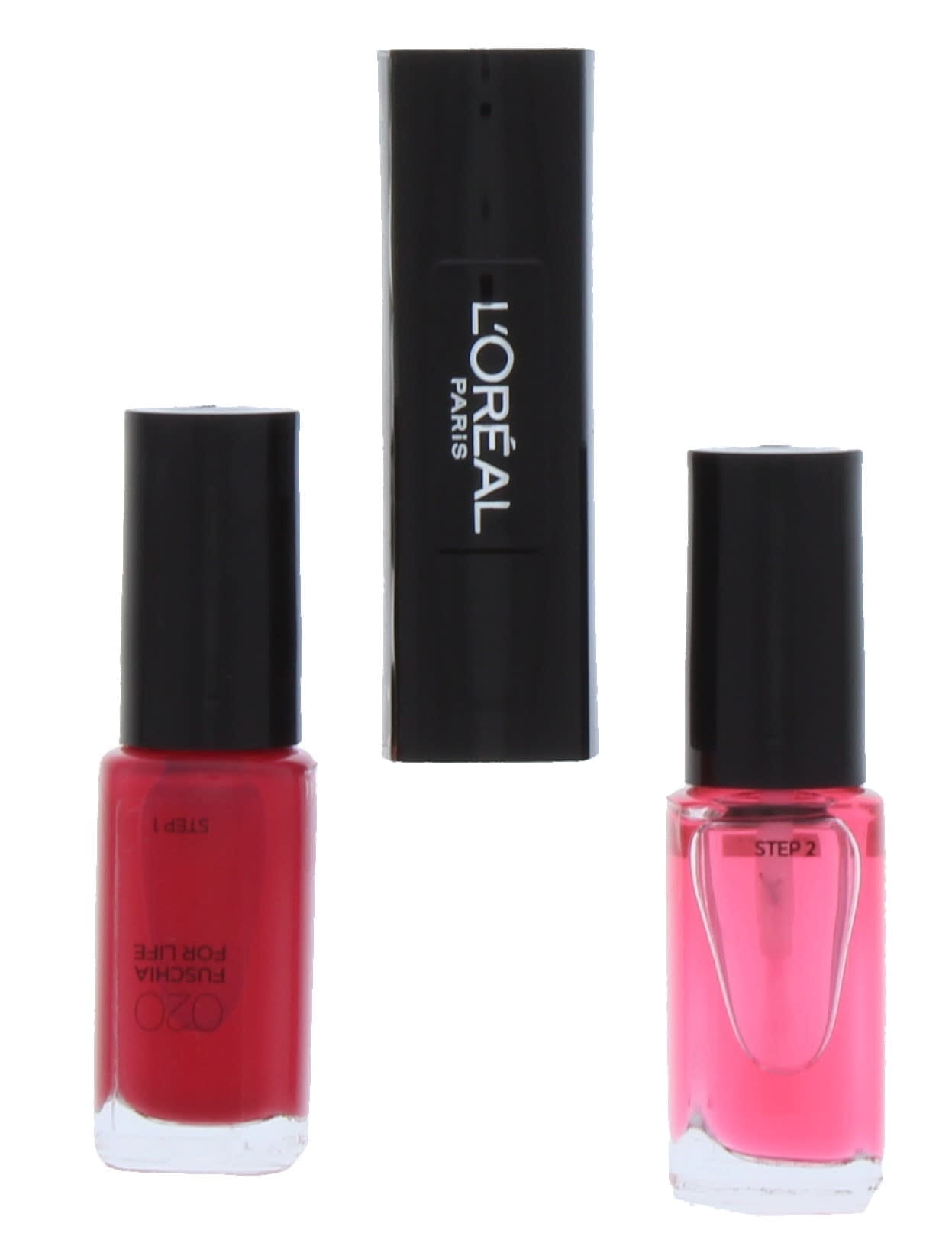 l'oreal paris, infallible, nail polish 2 in 1, 020, fuschia for life, 2 x, 5 ml l'oreal paris, infallible, nail polish 2 in 1, 020, fuschia for life, 2 x, 5 ml
