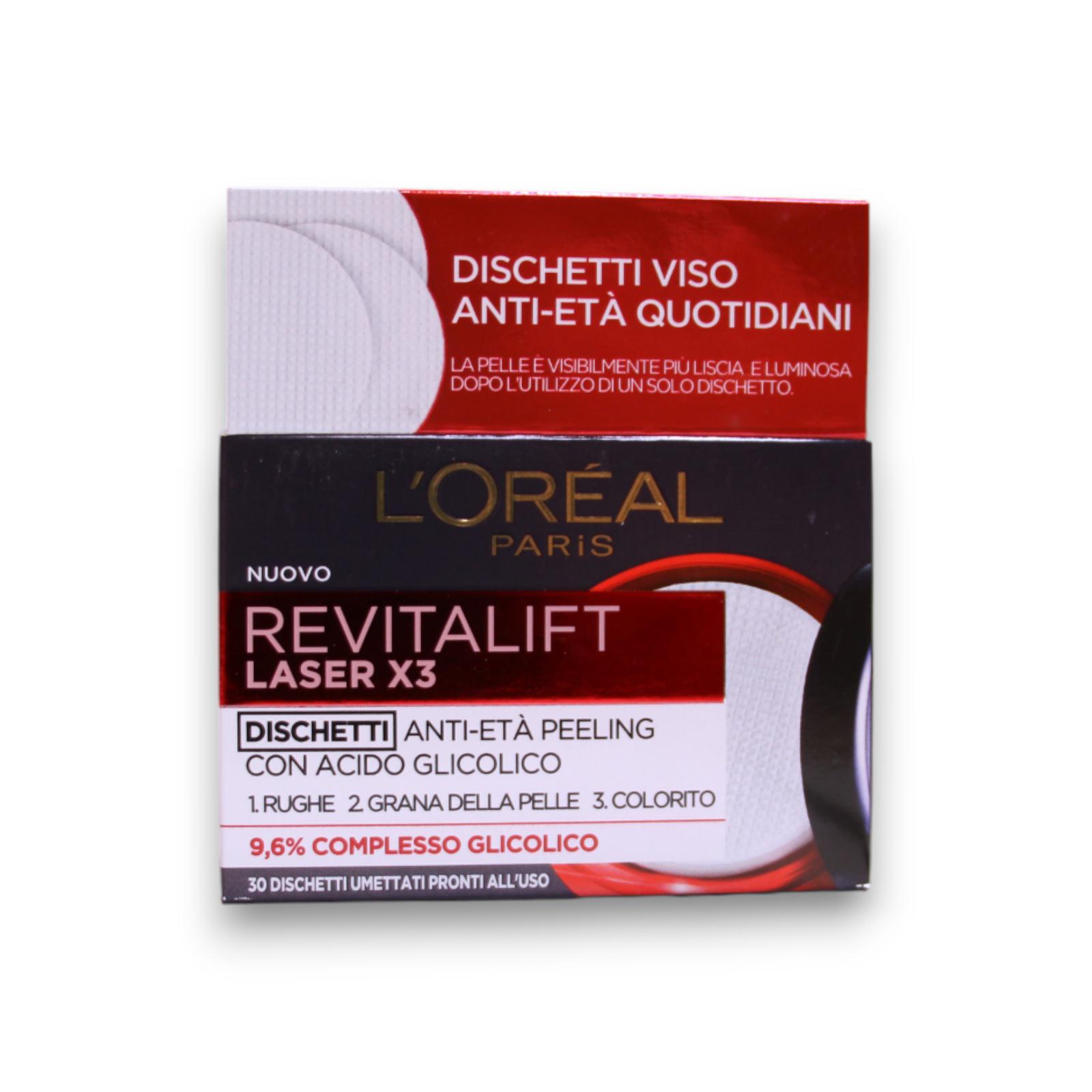 l'oreal paris, revitalift laser x3, glycolic acid, anti ageing, peel off pads, 30 pcs l'oreal paris, revitalift laser x3, glycolic acid, anti ageing, peel off pads, 30 pcs