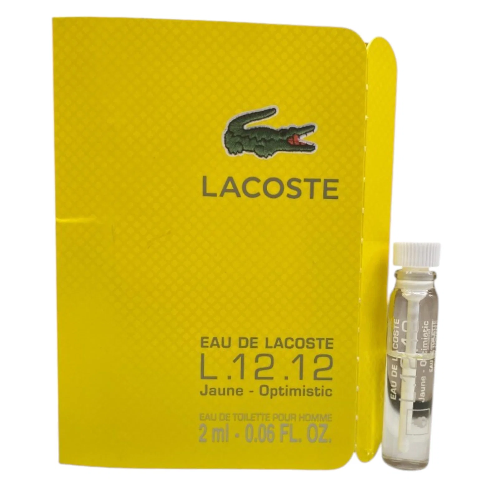 lacoste, eau de lacoste l.12.12 jaune optimistic, eau de toilette, for men, 2 ml *vial lacoste, eau de lacoste l.12.12 jaune optimistic, eau de toilette, for men, 2 ml *vial