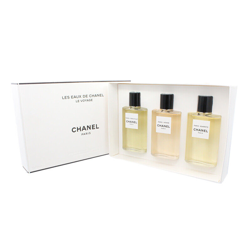 les eaux de chanel set chanel: paris – deauville, eau de toilette, for women, 30 ml + paris – venise, eau de toilette, for women, 30 ml + paris – biarritz, eau de toilette, for women, 30 ml les eaux de chanel set chanel: paris – deauville, eau de toilette, for women, 30 ml + paris – venise, eau de toilette, for women, 30 ml + paris – biarritz, eau de toilette, for women, 30 ml