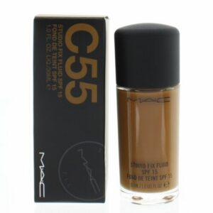 mac, studio fix fluid, matte finish, liquid foundation, c55, spf 15, 30 ml