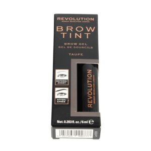 makeup revolution, brow tint, eyebrow gel, taupe, 6 ml
