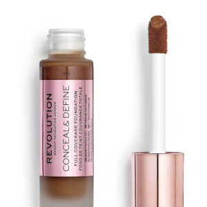 makeup revolution, conceal & define, oil free, cream foundation, f 15, 23 ml