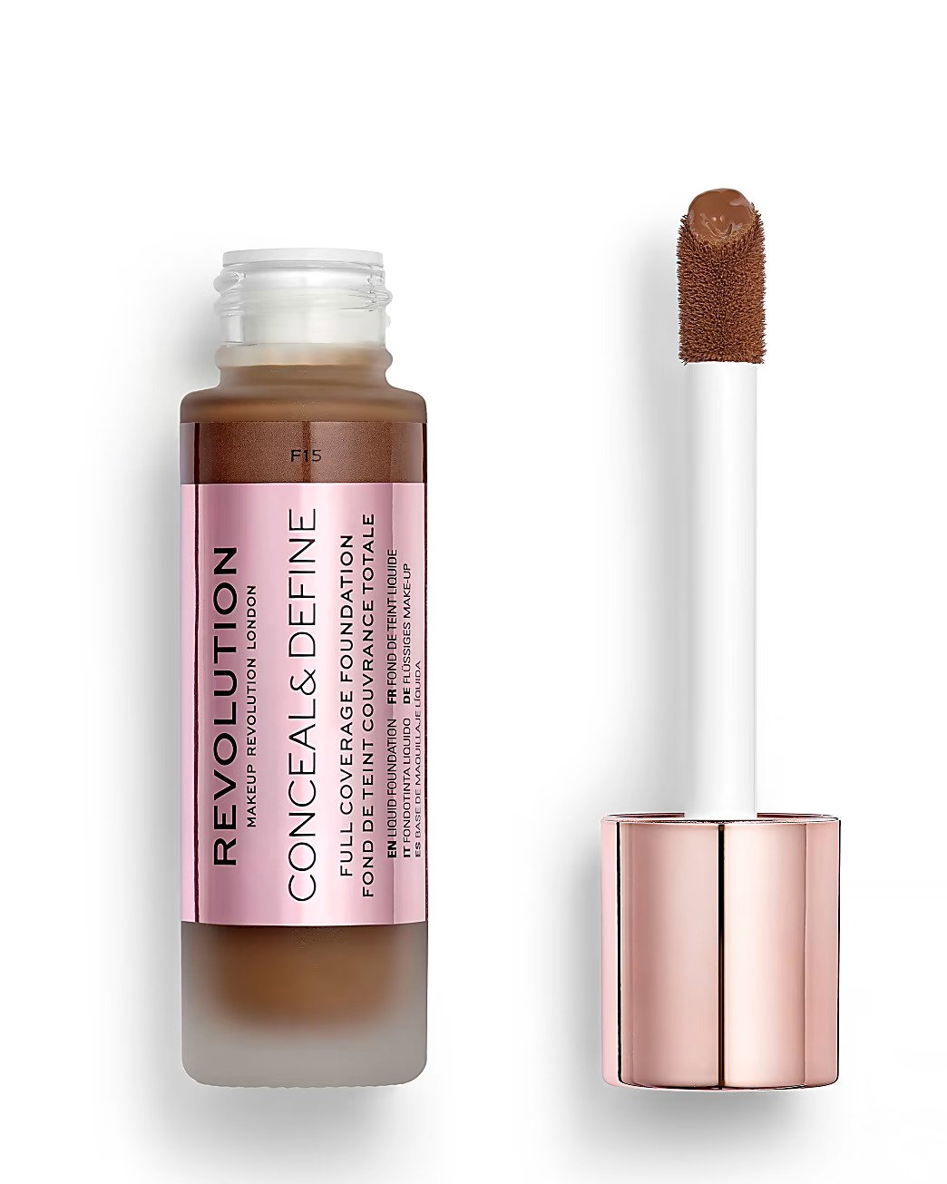 makeup revolution, conceal & define, oil free, cream foundation, f 15, 23 ml makeup revolution, conceal & define, oil free, cream foundation, f 15, 23 ml