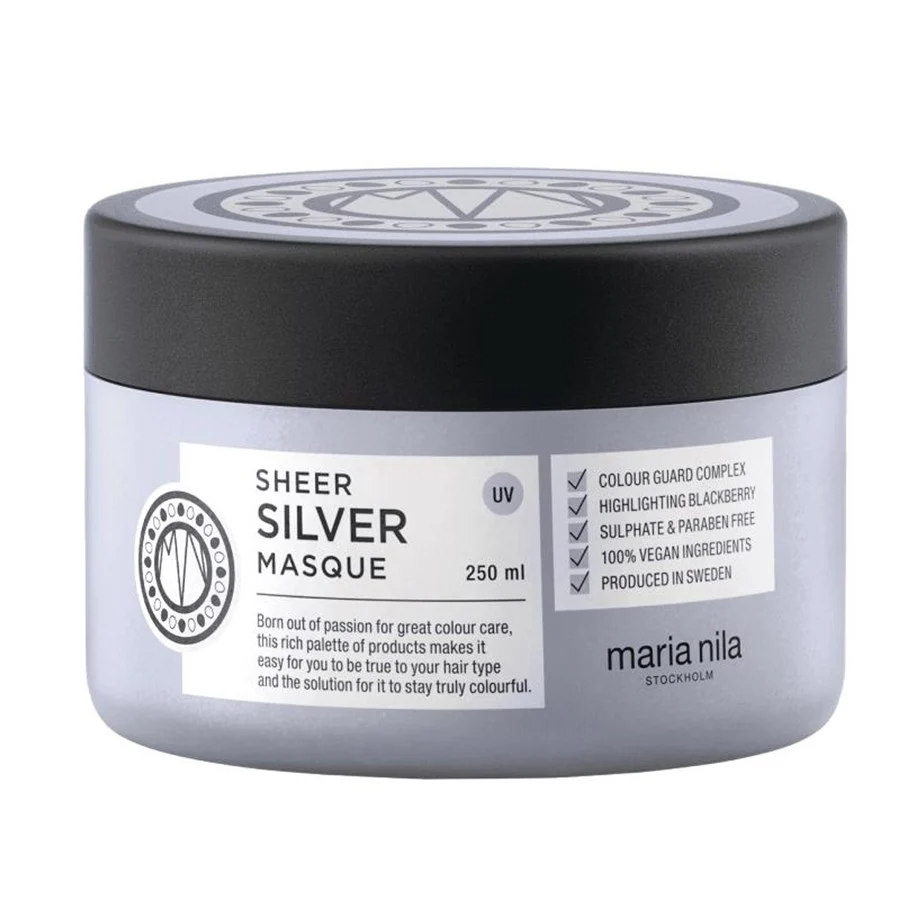 maria nila, sheer silver, paraben free, hair treatment cream mask, moisturizing, 250 ml maria nila, sheer silver, paraben free, hair treatment cream mask, moisturizing, 250 ml