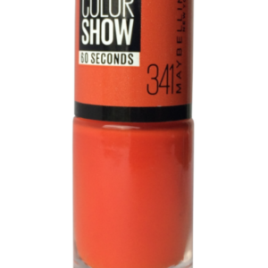 maybelline, color show 60 seconds, nail polish, nr. 341, orange attach, 7 ml