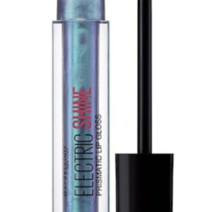 maybelline, electrio shine prismatic, lip gloss, 165, electric blue, 5 ml