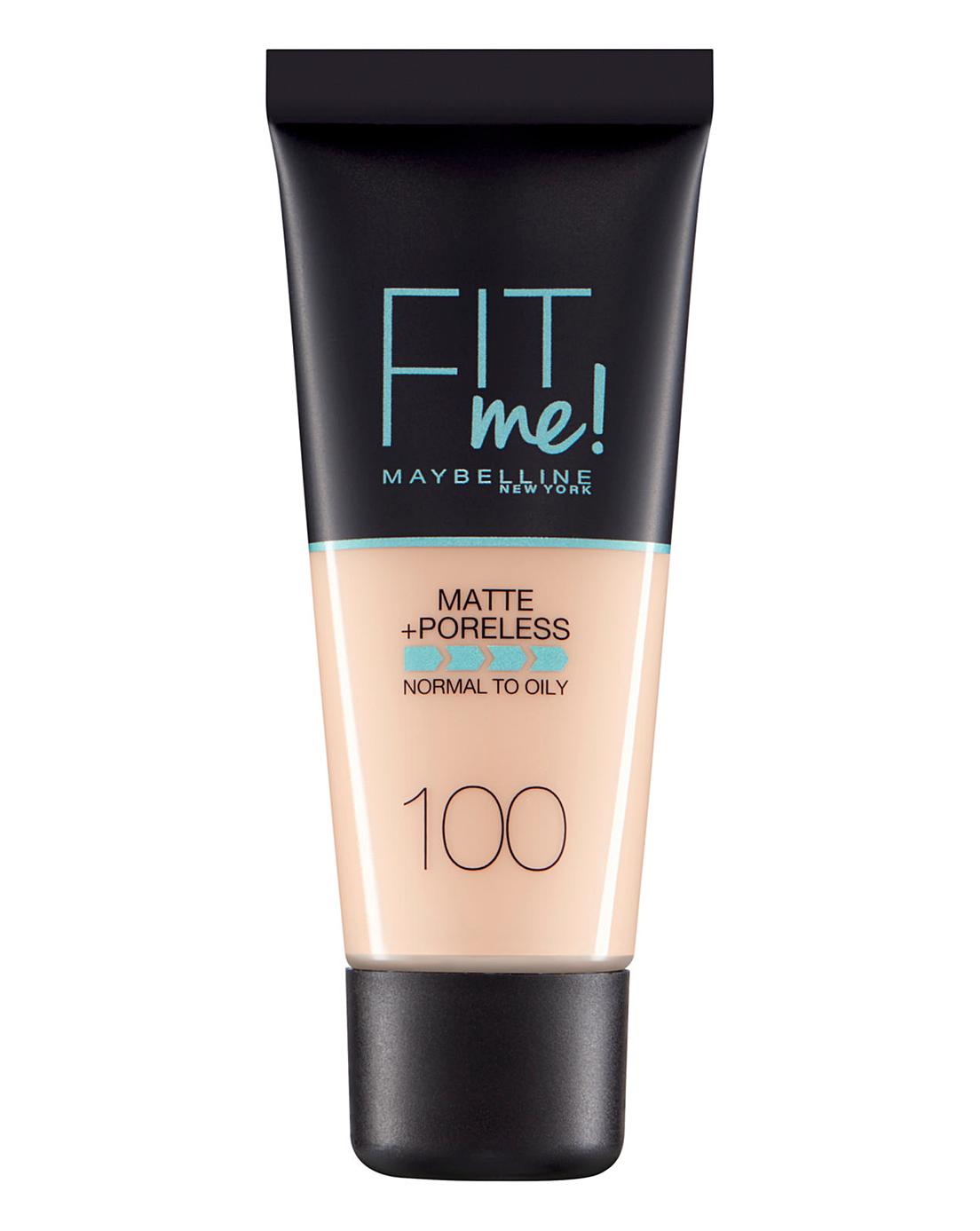 maybelline, fit me matte + poreless, liquid foundation, 100, warm ivory, 30 ml maybelline, fit me matte + poreless, liquid foundation, 100, warm ivory, 30 ml
