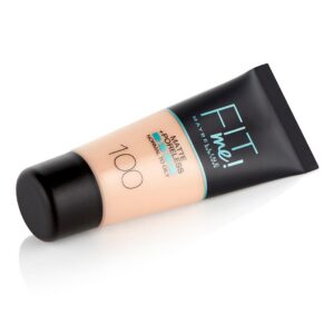 maybelline, fit me matte + poreless, liquid foundation, 100, warm ivory, 30 ml