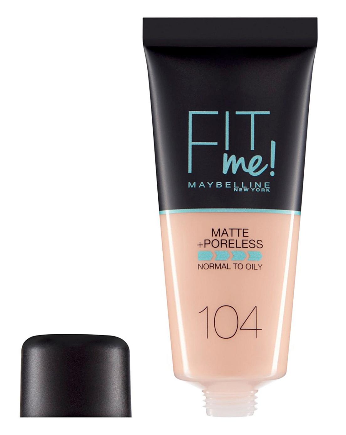 maybelline, fit me matte + poreless, liquid foundation, 104, soft ivory, 30 ml maybelline, fit me matte + poreless, liquid foundation, 104, soft ivory, 30 ml