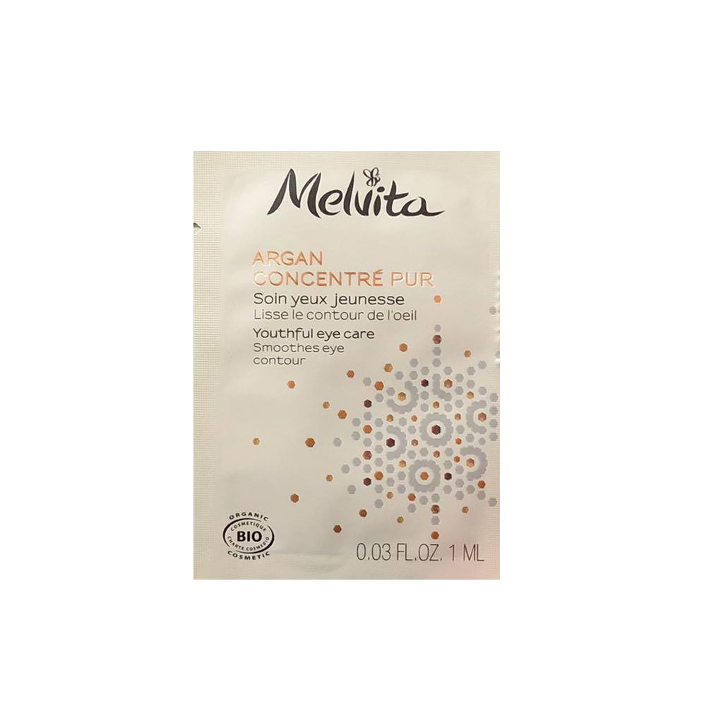 melvita, argan concentre pur, organic, smoothing, eye cream, 1 ml *sample melvita, argan concentre pur, organic, smoothing, eye cream, 1 ml *sample