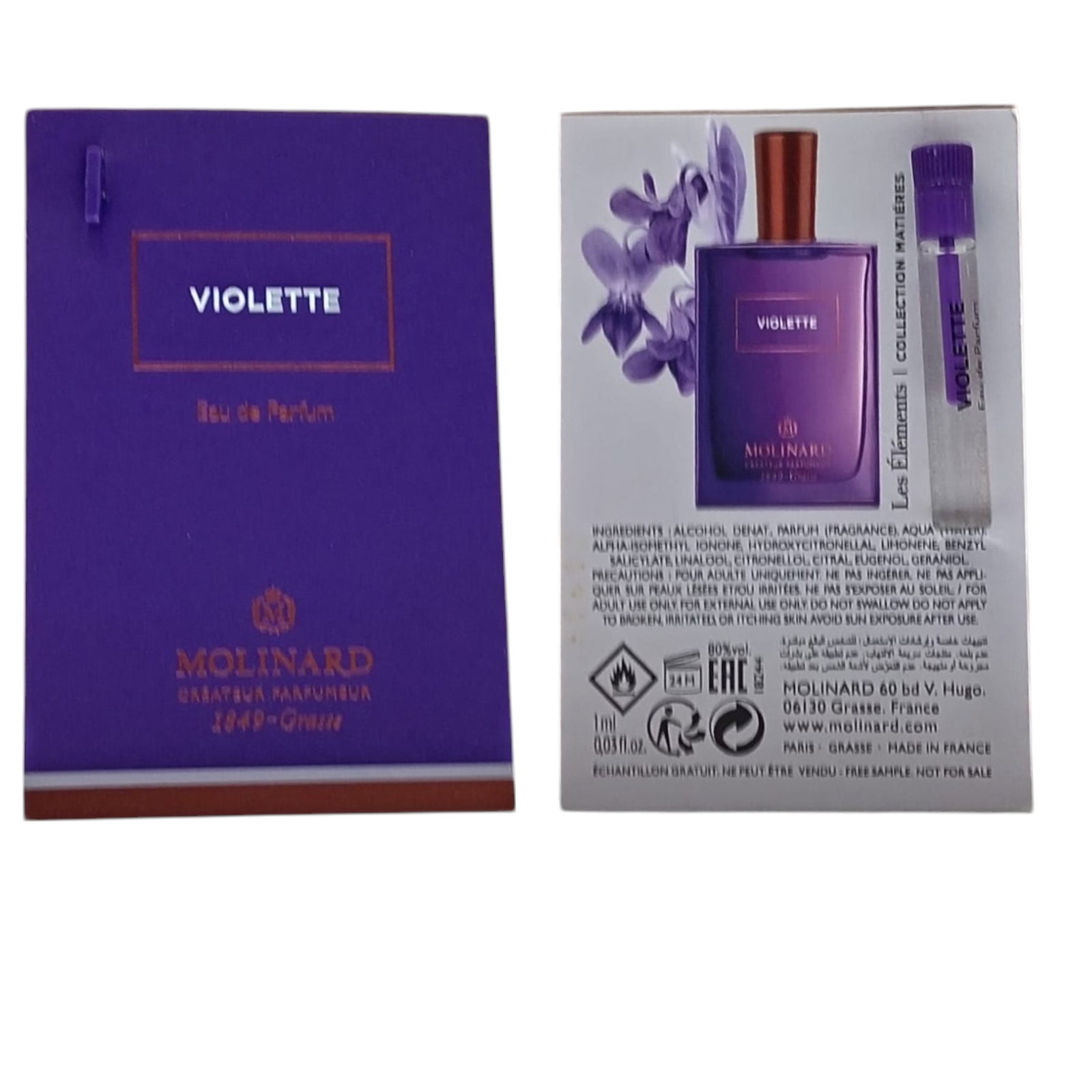 molinard, les elements collection violette, eau de parfum, for women, 1 ml *vial molinard, les elements collection violette, eau de parfum, for women, 1 ml *vial