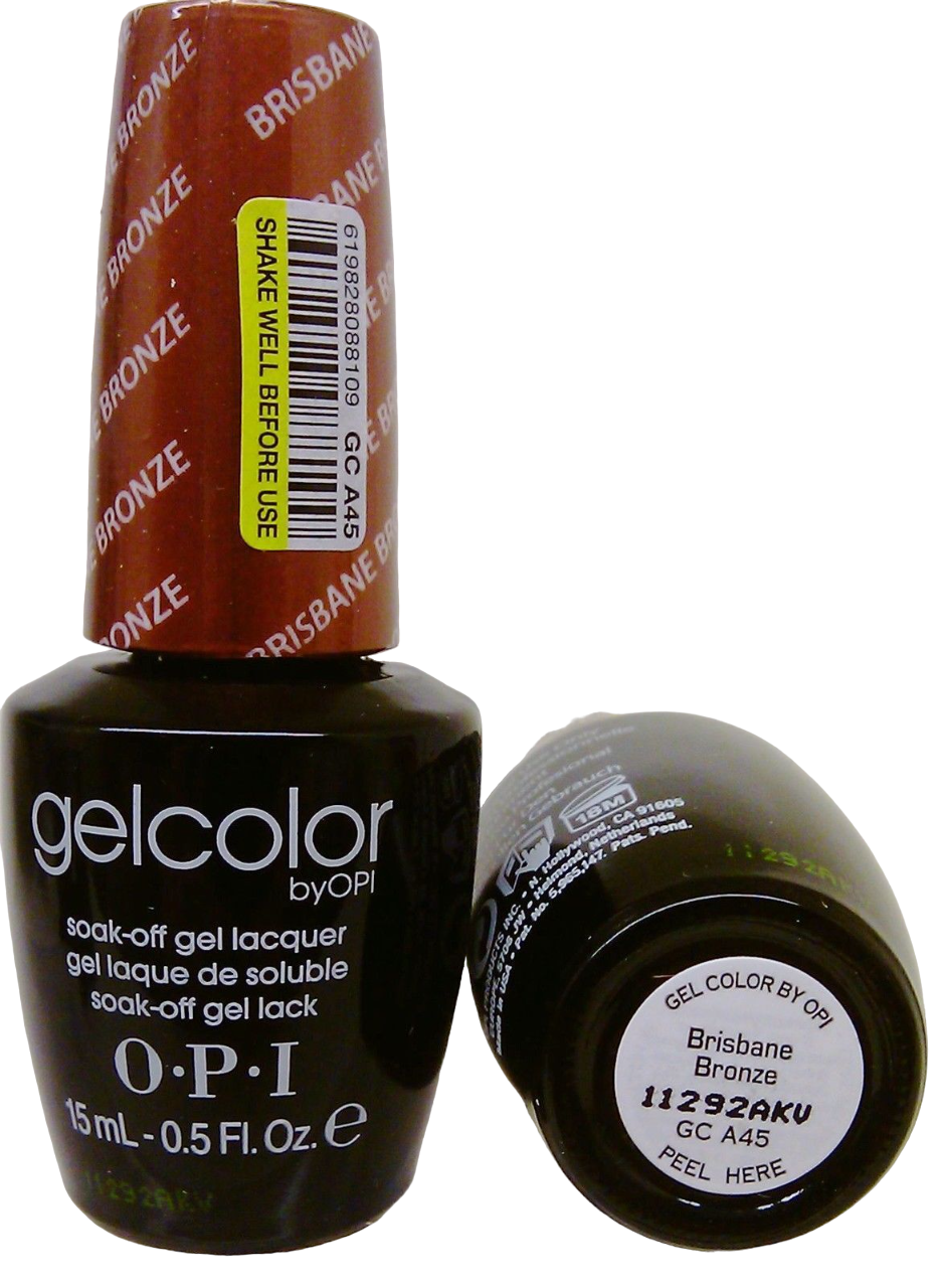 opi, gel color, semi permanent nail polish, gc a45, brisbane bronze, 15 ml opi, gel color, semi permanent nail polish, gc a45, brisbane bronze, 15 ml