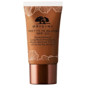 origins, pretty in bloom, long wearing, cream foundation, 710, very deep cool, spf 20, 30 ml