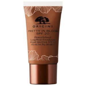 origins, pretty in bloom, long wearing, cream foundation, 720, very deep cool, spf 20, 30 ml
