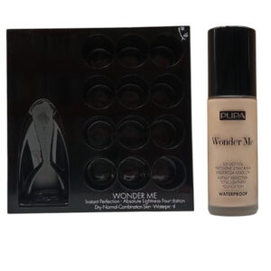 pupa, wonder me, empty makeup display, black