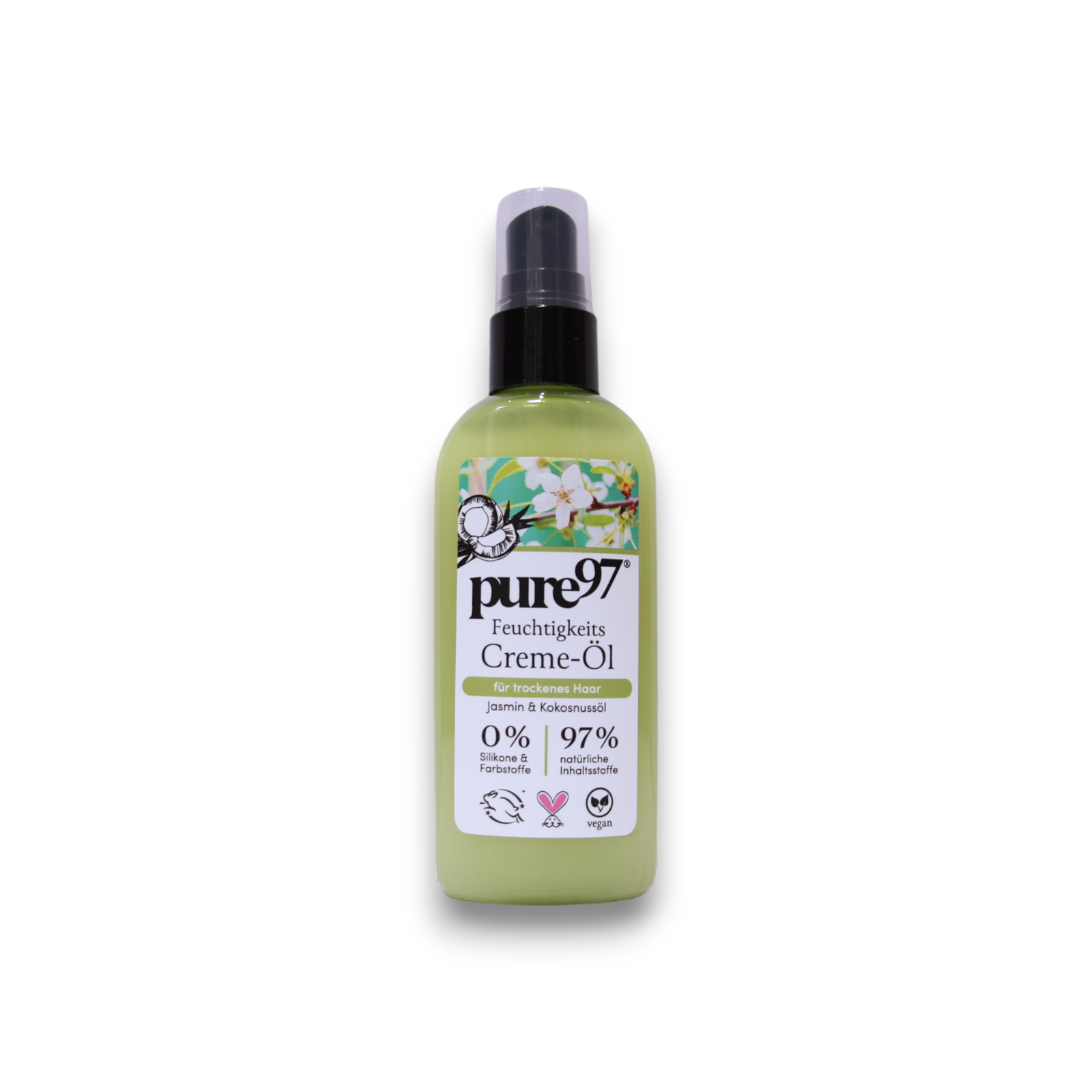 pure97, jasmin & kokosnuss, hair cream treatment, for heat protectant, 100 ml pure97, jasmin & kokosnuss, hair cream treatment, for heat protectant, 100 ml