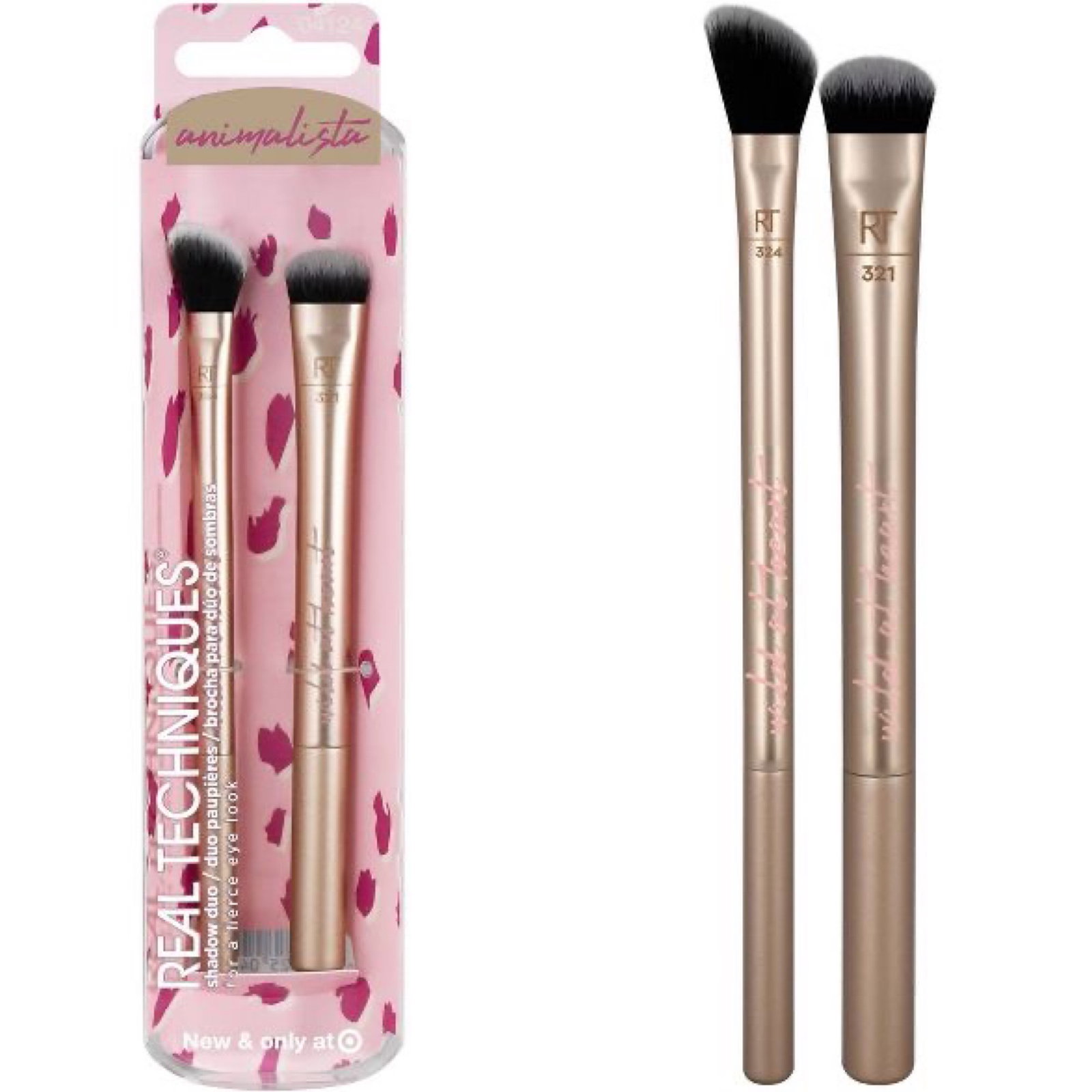 set duo, real techniques, animalista duo, powder brush, 2 pcs set duo, real techniques, animalista duo, powder brush, 2 pcs