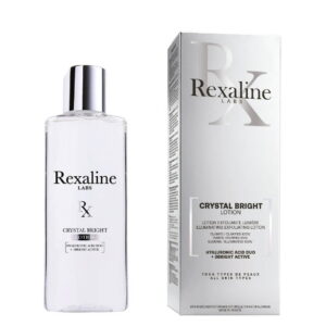 rexaline, crystal bright, hyaluronic acid + 3 bright active, illuminating, exfoliating lotion, 150 ml