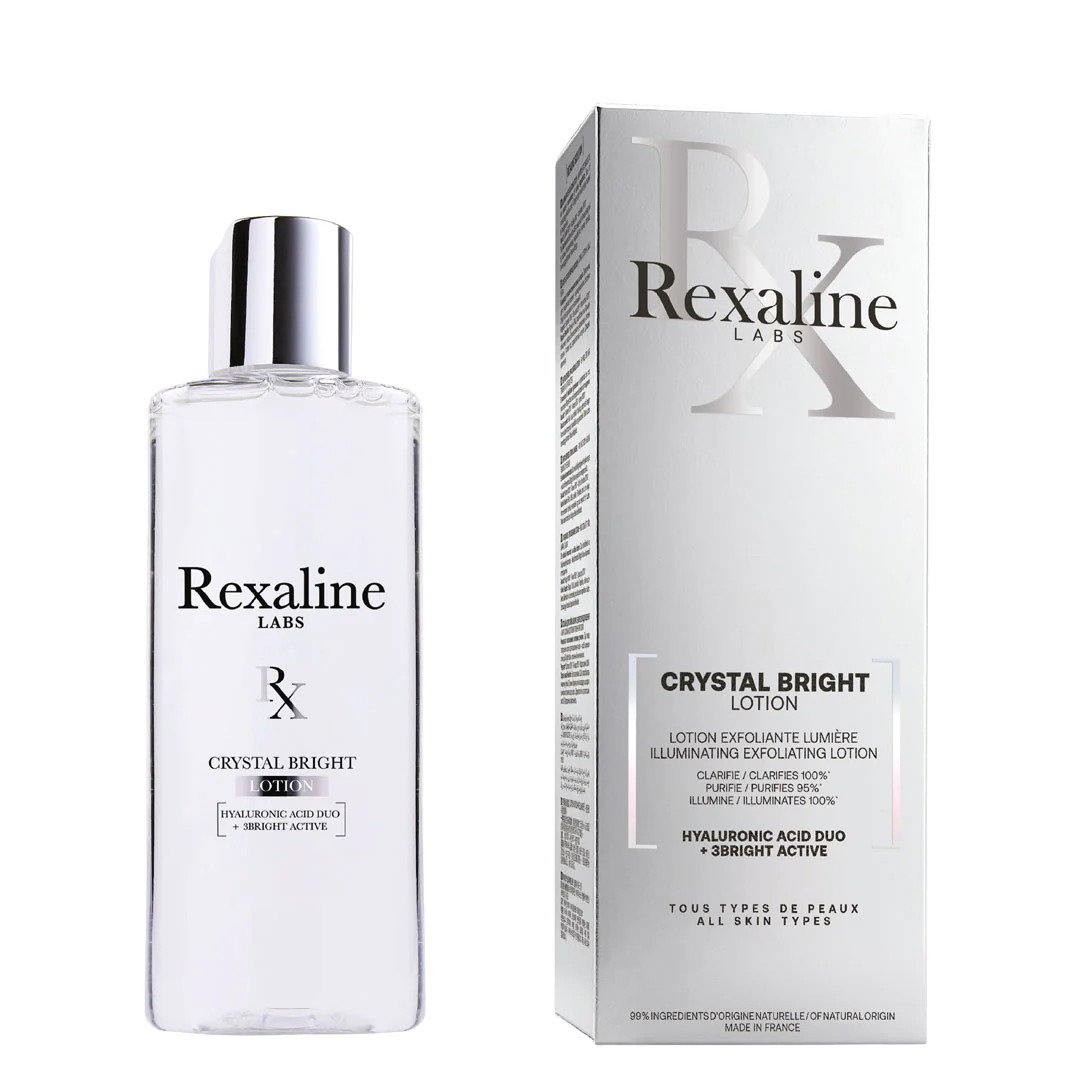 rexaline, crystal bright, hyaluronic acid + 3 bright active, illuminating, exfoliating lotion, 150 ml rexaline, crystal bright, hyaluronic acid + 3 bright active, illuminating, exfoliating lotion, 150 ml