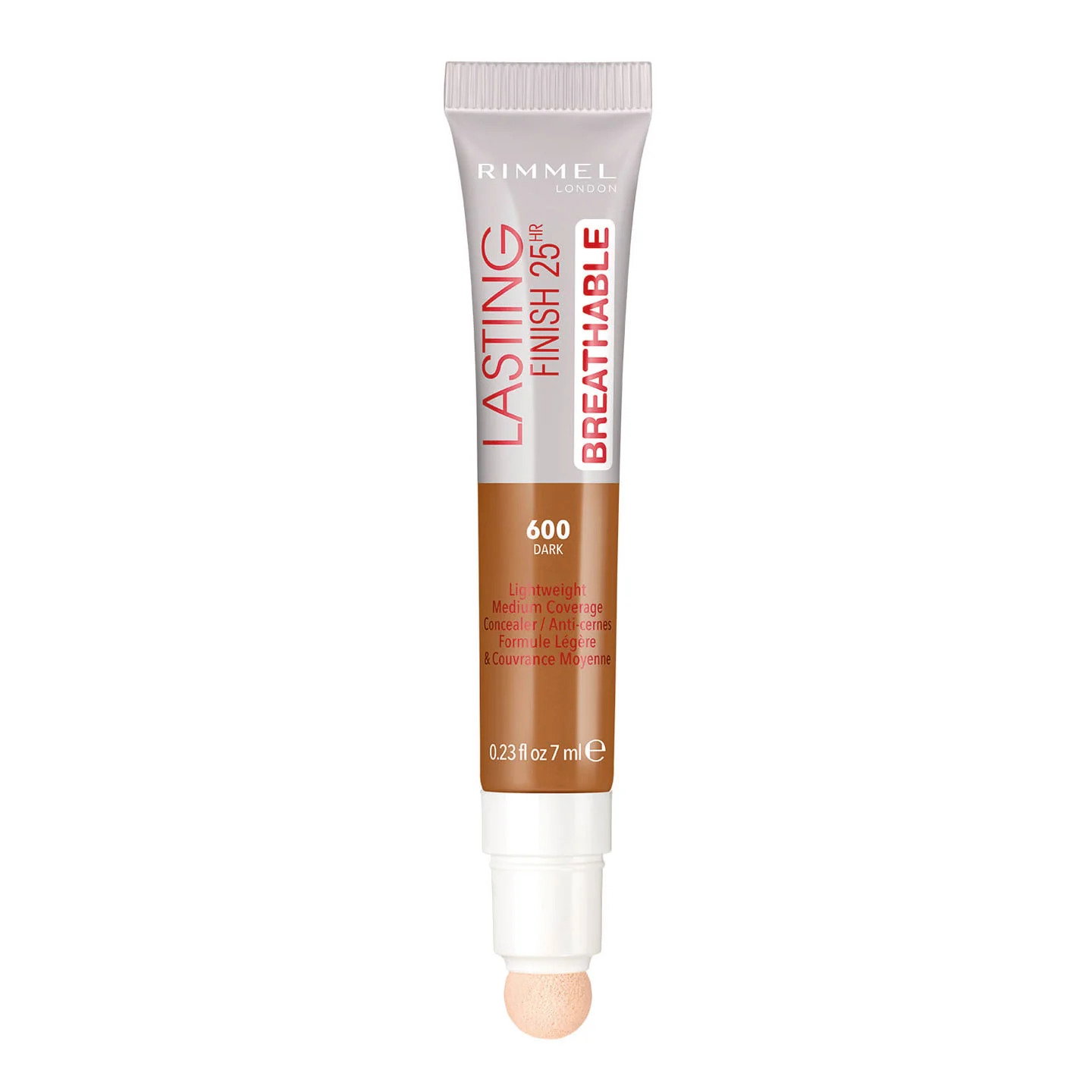 rimmel london, lasting finish, natural medium coverage, cream concealer, 600, dark, 7 ml rimmel london, lasting finish, natural medium coverage, cream concealer, 600, dark, 7 ml
