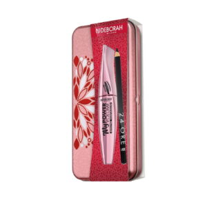 set deborah: 24h extra, gel pencil eyeliner, black, 1.5 g + my power, waterproof, volumizing, mascara, black, 14 ml